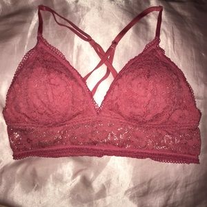 Hot pink lace bralette with padding